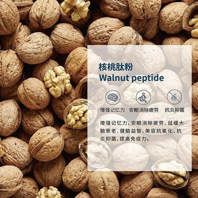 核桃肽99%核桃低聚肽核桃提取物核桃提取蛋白肽核桃肽粉核桃低聚肽核桃提取蛋白含量99%小分子肽营养强化剂现货供应核桃肽＜500Da 蛋白小分子低聚肽核桃肽价格优惠